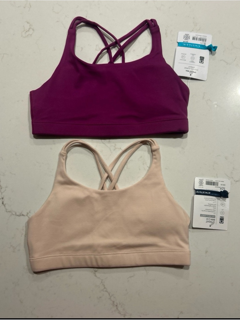 Athleta girls sports bras, new size 12